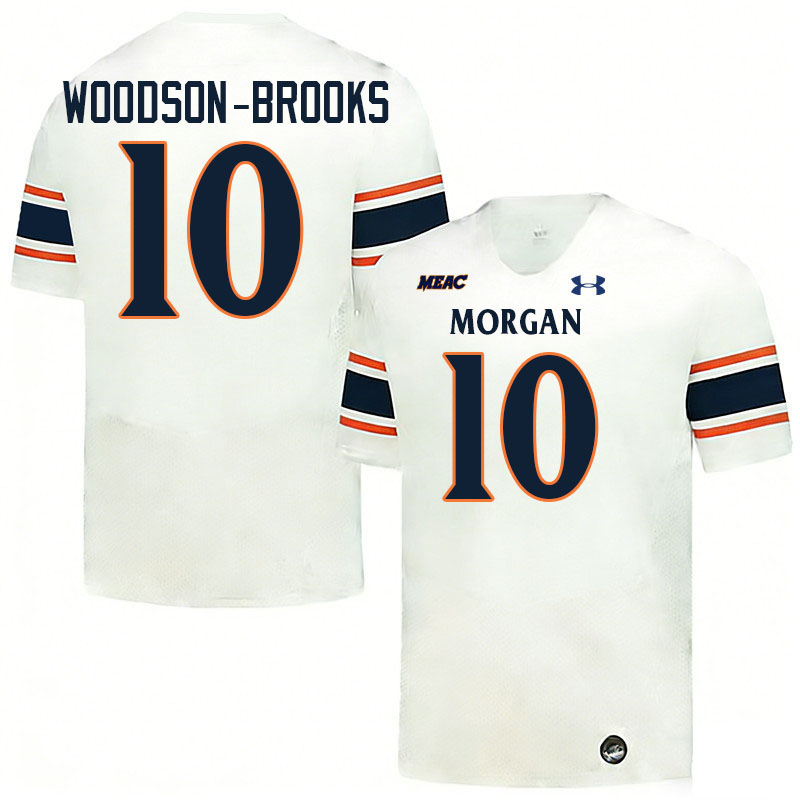 Morgan State Bears #10 Jianni Woodson-Brooks College Football Jerseys,Uniforms Stitched-White